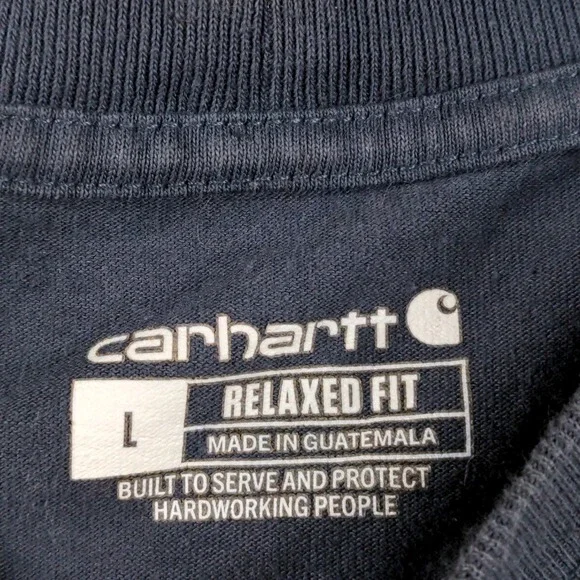 Carhartt Mens L Relaxed Fit Cotton Gray Blue Pine Forest Graphic Pocket T Shirt - Picture 9 of 12